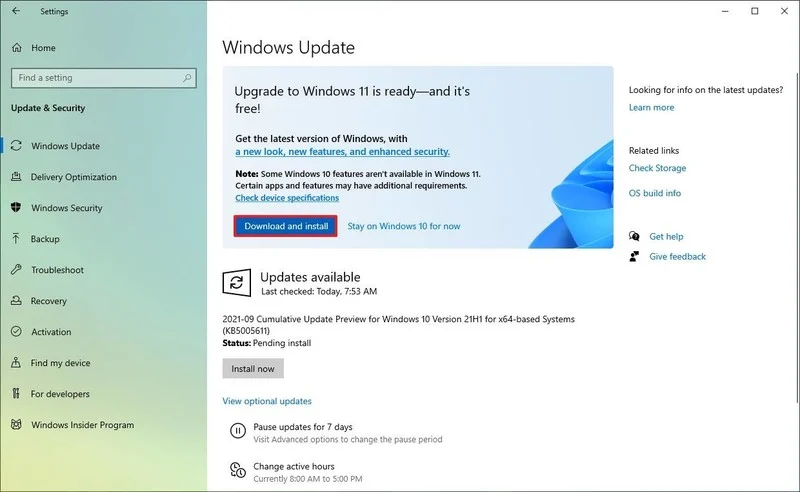 Windows 11 Upddate